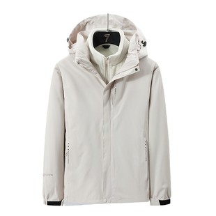 Autumn and Winter Rush Clothes Two-Piece Detachable Hooded Waterproof Warm Windproof Jacket for Men and Women Three-Proof Outdoor Mountaineering Suit