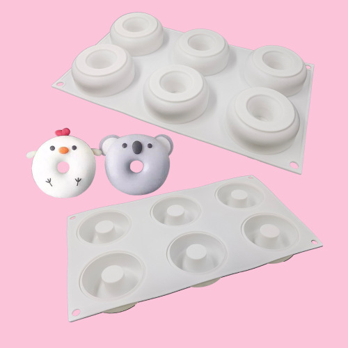 6-piece French Silicone Donut Cake Mold DIY Western Dessert Mousse Baking Tools Fondant Cake Mold