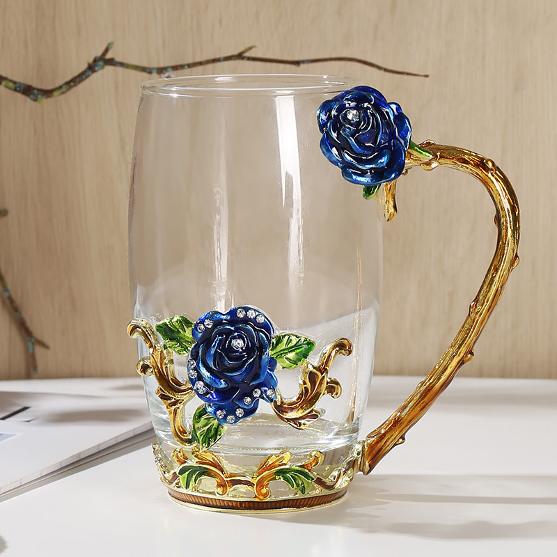 Hitzebeständige Glastasse Mit Floralem Emaille-design_voghion.com