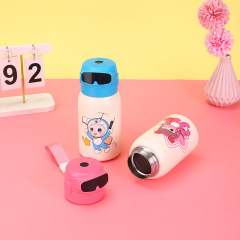 スマート指紋ロック解除保温カップ高颜値かわいい子供カップ316ステンレスハンドル付きストローカップ