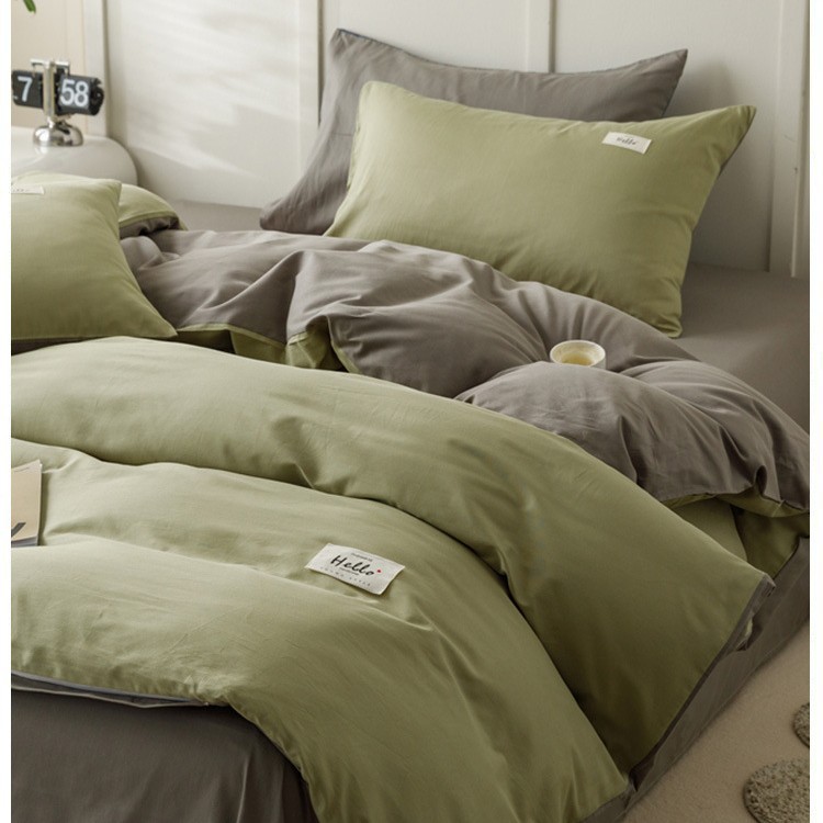 Algodón de cuatro piezas, ropa de cama de algodón lavable, ropa de cama