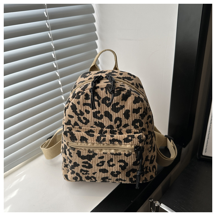 Preppy Style, Streetwear Style Leopard Casual Women's Backpack Functional Backpack