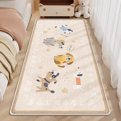 Avtomobil döşəmə paspasları — Cartoon-Style Cute Imitation Cashmere Carpet, Stain-Resistant - cute-pet-dog-40120cm-point-plastic-bottom-imitation-cashmere