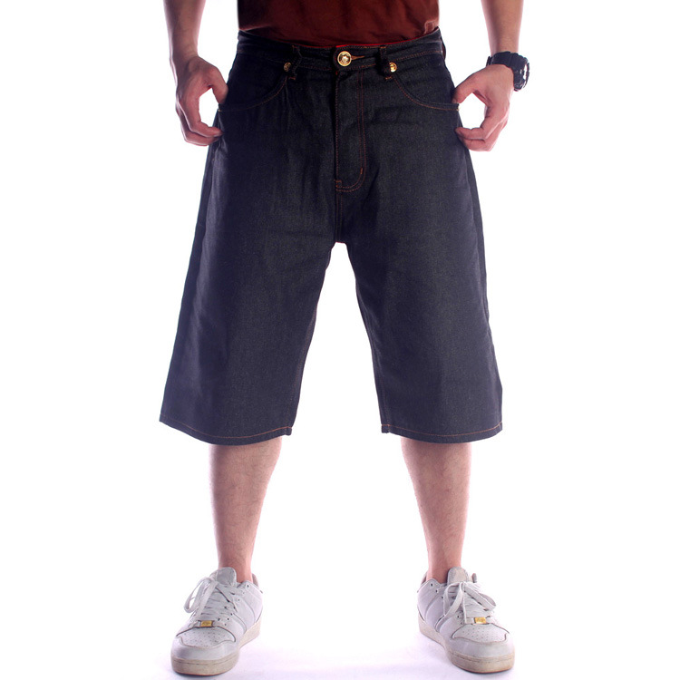 Vente en gros transfrontalière d'été style européen et américain jeans brodés lâches décontractés pour pantalons courts hip-hop tendance skateboard pour hommes_voghion.com