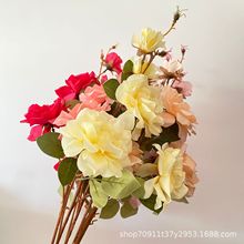 仿真花玫瑰花家居道具装饰仿真玫瑰婚庆婚礼绢花手工布置摆件批发