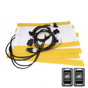 4 Pieces/Set, Square Rocker Switch Carbon Fiber Seat Heating/