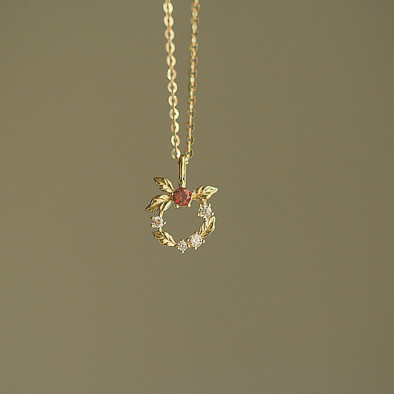 2024日韓精緻甜美花環項鍊簡約森系ins小眾設計浪漫百搭吊墜飾品