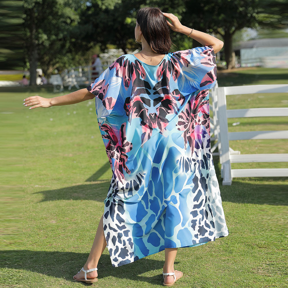 5D86 playa blusa posicionamiento impresión traje playa vacaciones falda bikini protector solar traje de baño transfronterizo Amazon