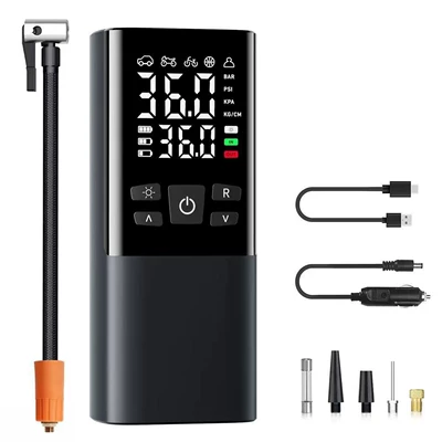 Car Air Pump, Portable Hava nasosu - 8016-wireless-car-dual-use-black