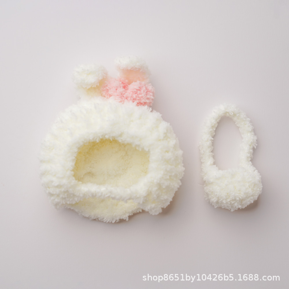 Little White Rabbit Headband + White Small Velvet Bag