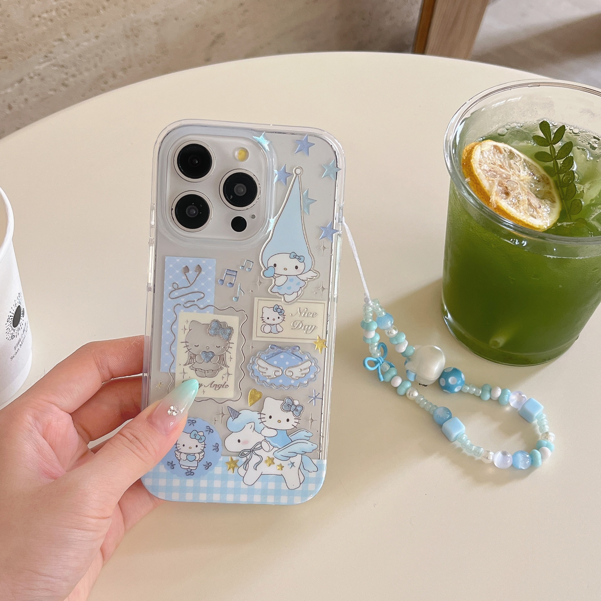 Ins viento azul estrella troyano sombrero largo kt para Apple 16ProMax funda para teléfono móvil iPhone14/13 femenino 15