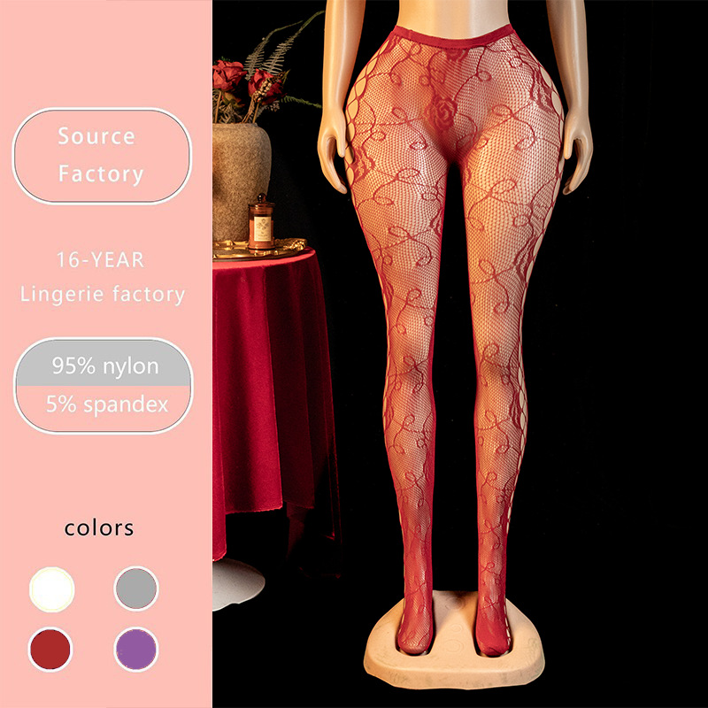 Yue mariposa sexy calcetines de red de pesca europeas y americanas club nocturno transfronterizo flor sexy Jacquard pura para coquetear hueco WK79