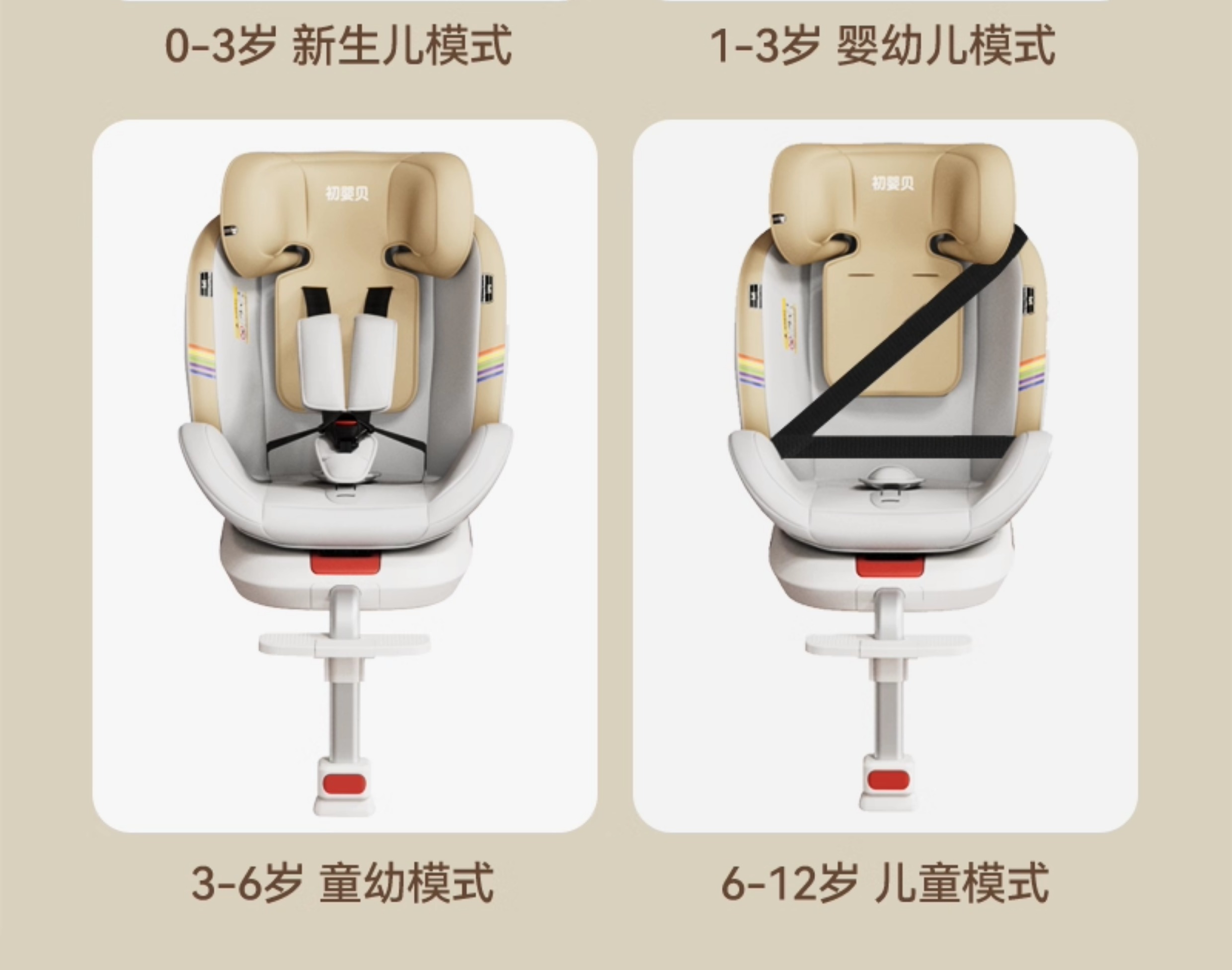 Chuyingbei Kidsren's Seat Car Baby Car 360 Rotating Seat 0-4 Years Old 12 Can Sit and Lie down