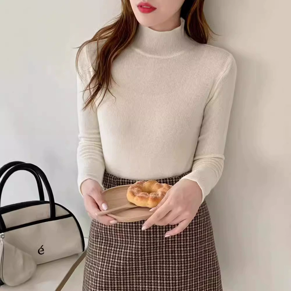 Осенний ленивый ветер полуводолазный свитер дамы стройный свитер свитер нижний свитер длинный свитер толстый женский