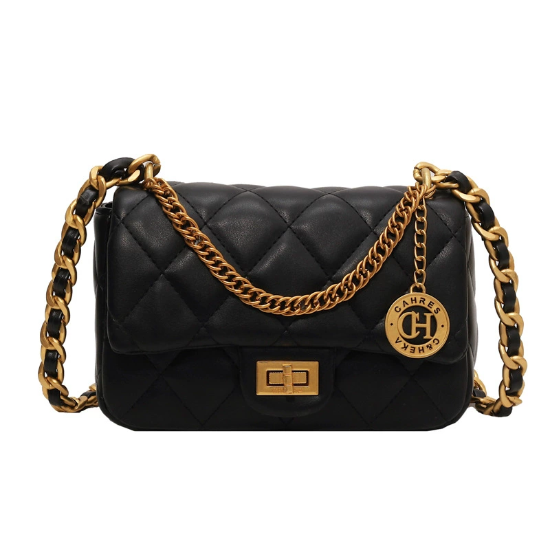 Summer one-shoulder bag with diamond pattern, Chanel style, 2023