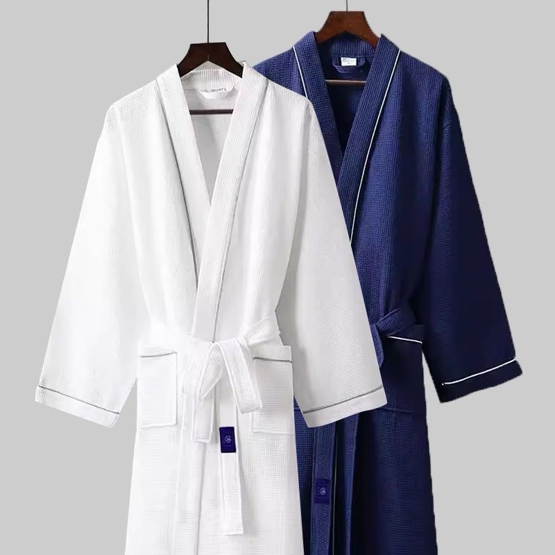 New Hotel Bathrobes for Men and Women in Spring and Autumn, Long Style, Absorbent, Breathable, Quick-Drying Bathrobes for Hotels, Guesthouses, and Beauty Salons