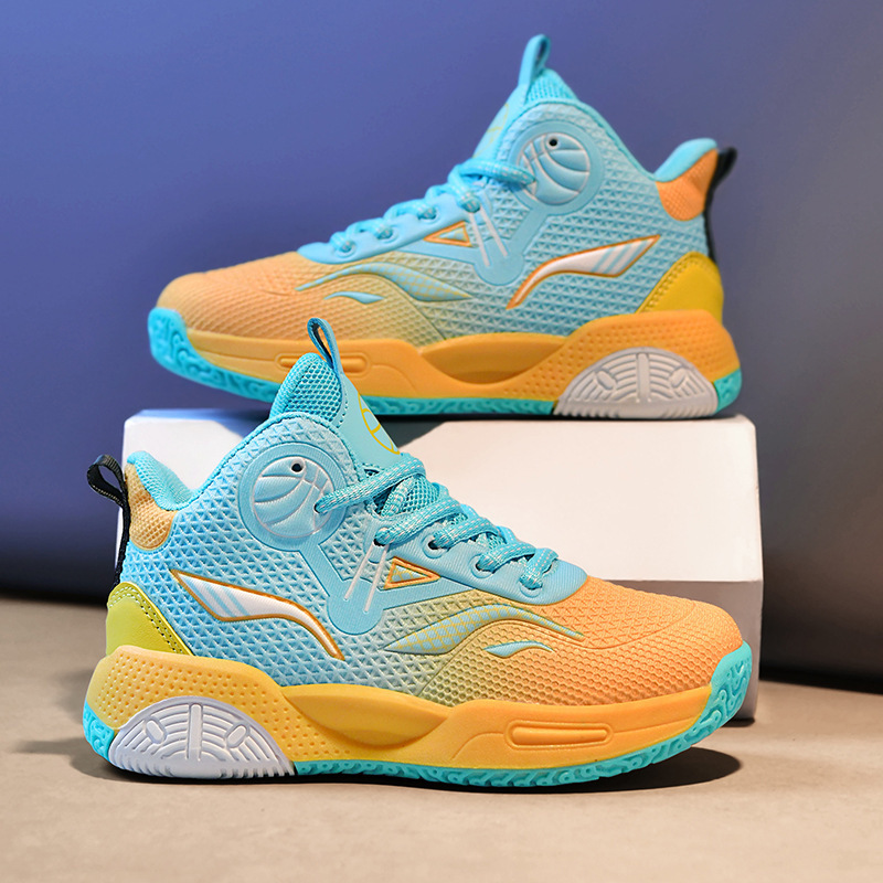 2025 spring new children's basketball shoes for big children running sneaker mesh breathable non-slip tide shoes for teenagers