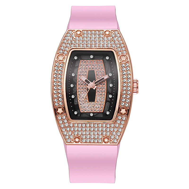 Liu's Wine Barril en forma de diamante cinta de cuarzo reloj de mujer tendencia de moda temperamento reloj de mujer reloj de silicona al por mayor