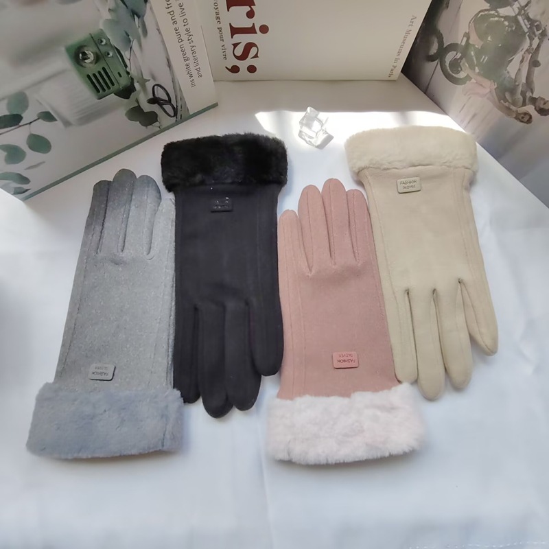 Women's winter cycling gloves, fleece-lined, windproof, touch-screen compatible, warm thermal gloves for winter cycling
