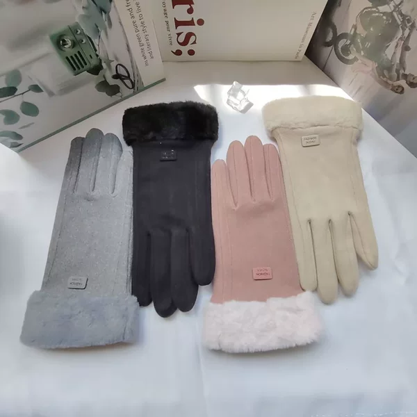 Women's winter cycling gloves, fleece-lined, windproof, touch-screen compatible, warm thermal gloves for winter cycling