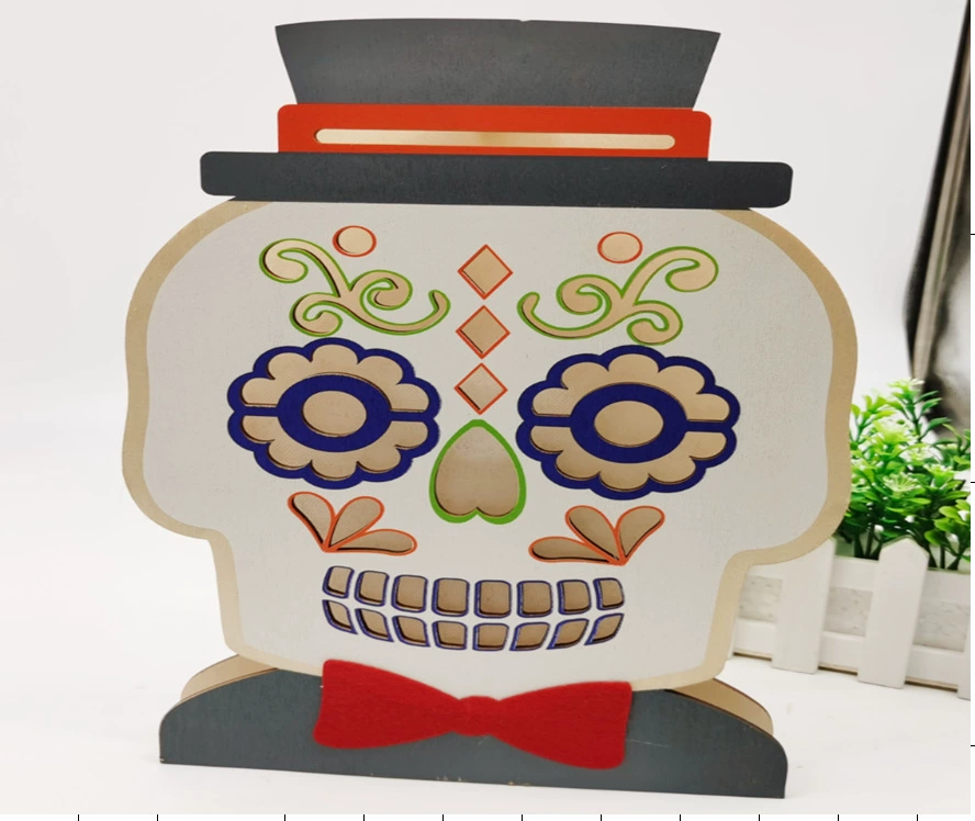 20,22 миллиона Хэллоуин деревянный кулон новый Хэллоуин Тыква череп светящийся макет сцены вечеринки украшения