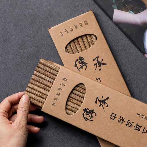 Chicken wing wood chopsticks Japanese-style home-packed business solid wood useful single-pack household chopsticks wholesale gift box