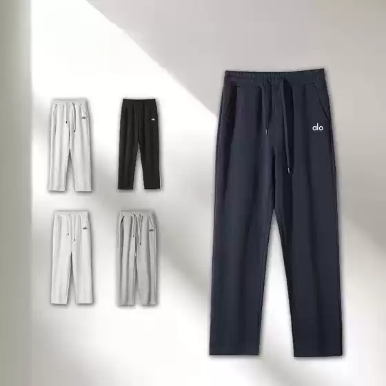 2025 New Arrival Pure Cotton Reflective Logo ALO Athletic Sweatpants for Men and Women - Straight Leg & Jogger Styles, Fall/Winter