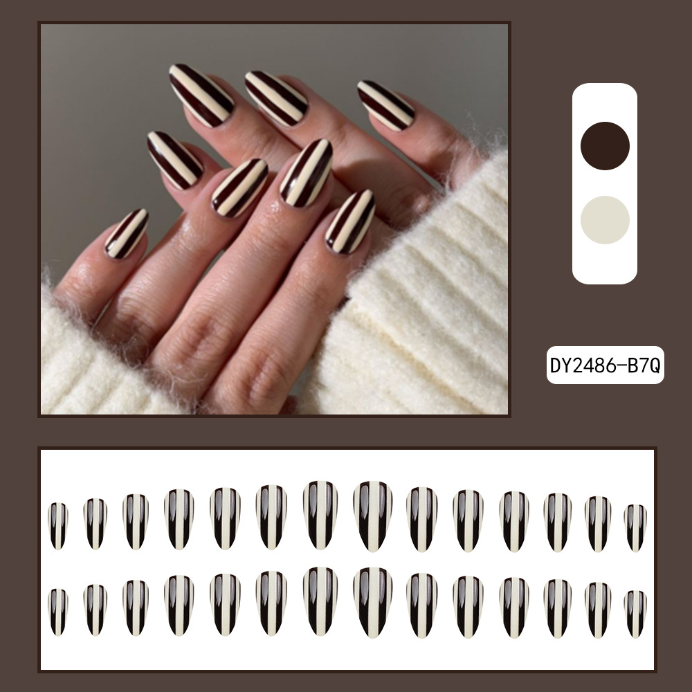 Puntas de uñas postizas de estilo europeo y americano, piezas de uñas desmontables de longitud media, uñas usables, puntas de uñas puras y elegantes.