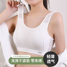 夏季薄款透气无痕少女内衣学生女童青春发育期固定杯大码美背文胸