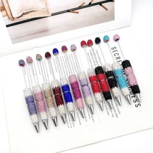 DIY Full Drill Beaded Pen Manual Sticker Drill Multicolor Gradient Drill Beaded Ballpoint Pen Cap Drill Heavy Industry Gift Pen