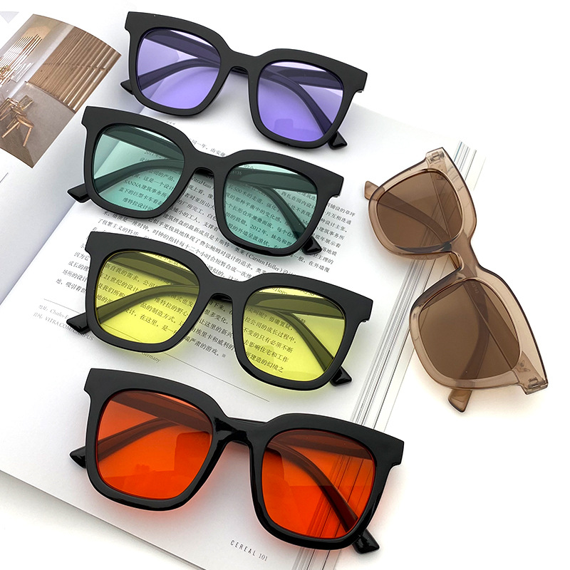 新款韩版太阳镜男款女士网红太阳眼镜gm墨镜女透明海洋片方形5135