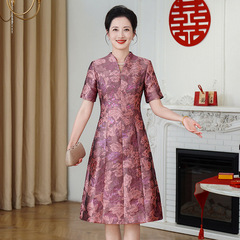 喜婆婆婚宴装夏装新款结婚改良款旗袍妈妈装婚礼喜服高贵连衣裙