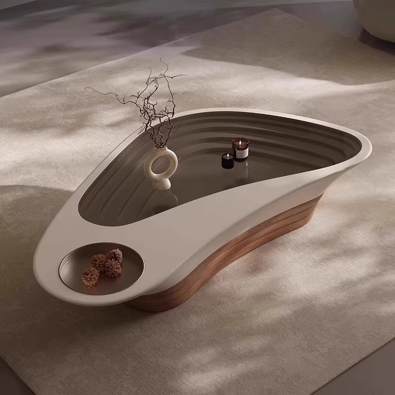 新款家用客厅异形茶轻奢高级感意式极简客厅设计师网红创意茶几