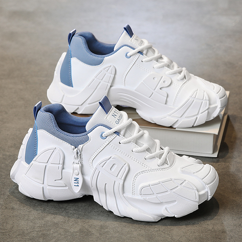 Zapatos de hombre 2025 nuevo otoño transpirable blanco mecha deportivo hombre coco casual zapatos de moda papá