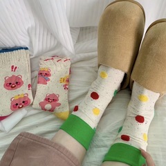loopy襪子女春夏中筒襪小海狸露比堆堆襪子ins潮秋冬純棉卡通長襪
