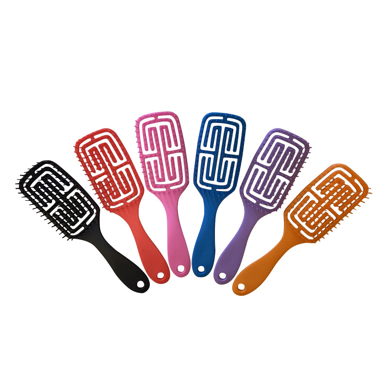Peine de dientes anchos de plástico hueco peine de costilla de pelo peine de masaje de cabeza peine de placa grande transfronteriza