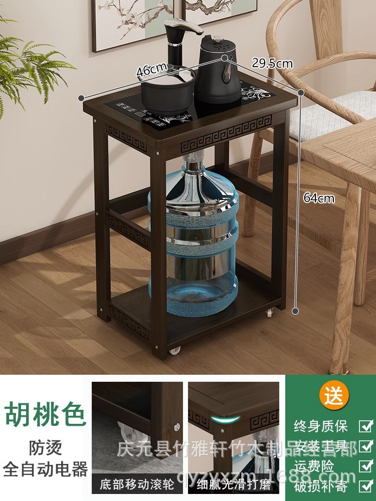 호두 색 심플 모바일 티 테이블 코팅 화상 방지 기기