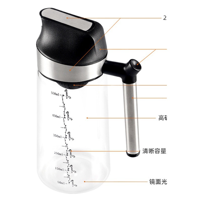 Olla de filtro de aceite de alta temperatura resistente gran capacidad de acero inoxidable boquilla de aceite de vidrio productos de cocina filtro de aceite olla auto-Apertura y cierre Nuevo