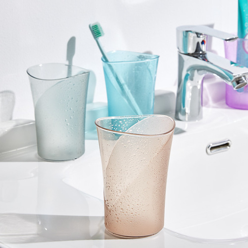 Transparent light luxury mouthwash cup for student dormitory stylish toothbrush cup household minimalist Ins style toothbrush holder