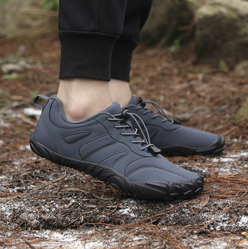 Zapatos de senderismo, antideslizantes, transfronterizos, cálidos, para otoño e invierno, zapatos de algodón repelentes al agua, botas de nieve de senderismo de cinco dedos para parejas, talla grande para exteriores