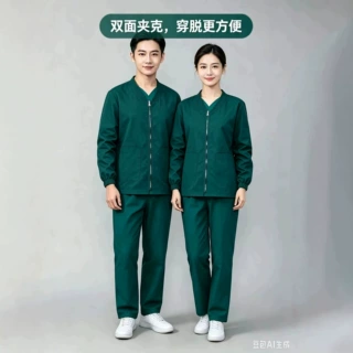 手术室护士女两面穿上衣长袖医生洗手衣刷手衣双面巡回手术服外套