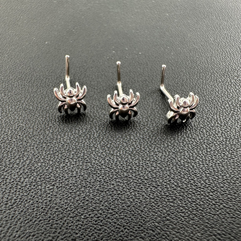 Piercing al naso a forma di ragno color acciaio, per ragazza europea e americana, 20 g, vendita all'ingrosso transfrontaliera di gioielli._voghion.com