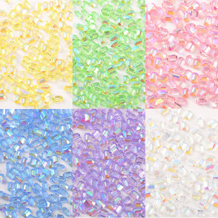 100 Aurora Magic Ice small square diamond color ice transparent color rectangular shaped pile diamond nail jewelry
