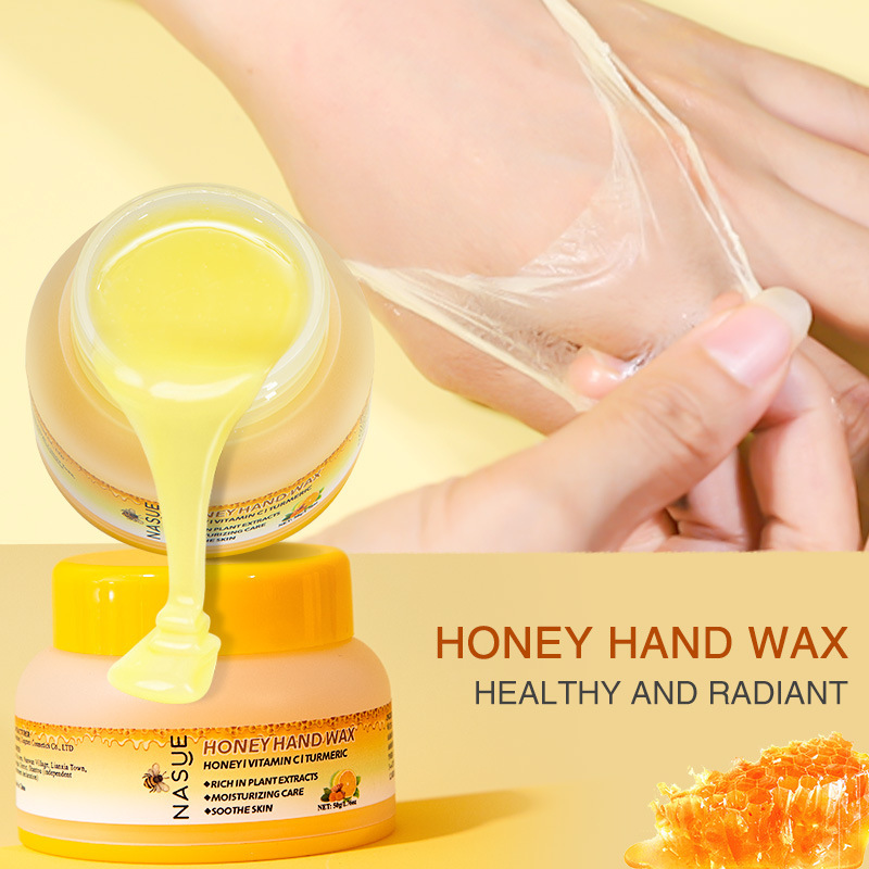 Máscara de mano Leche miel Peel Off Hand Wax Transfronterizo Inglés envasado miel cera de mano 50