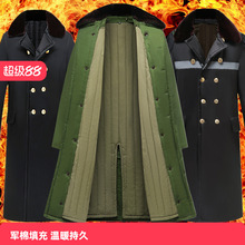 军棉绿大大衣男女新款冬季加厚长款保安冷库防寒棉服老式东北棉袄