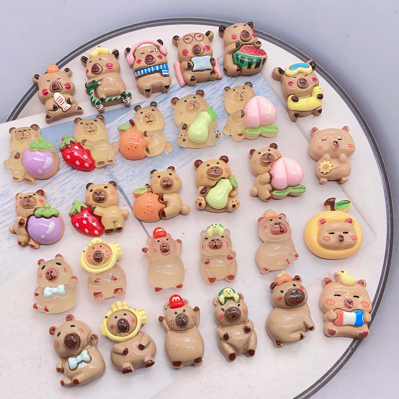 Cartoon Cute Luminous Capibala Guinea Pig Resin Accessories DIY Cream Glue Mobile Phone Case Patch Accessories Cartoon Cute Luminous Capibala Guinea Pig Resin Accessories DIY Cream Glue Mobile Phone Case Patch Accessories