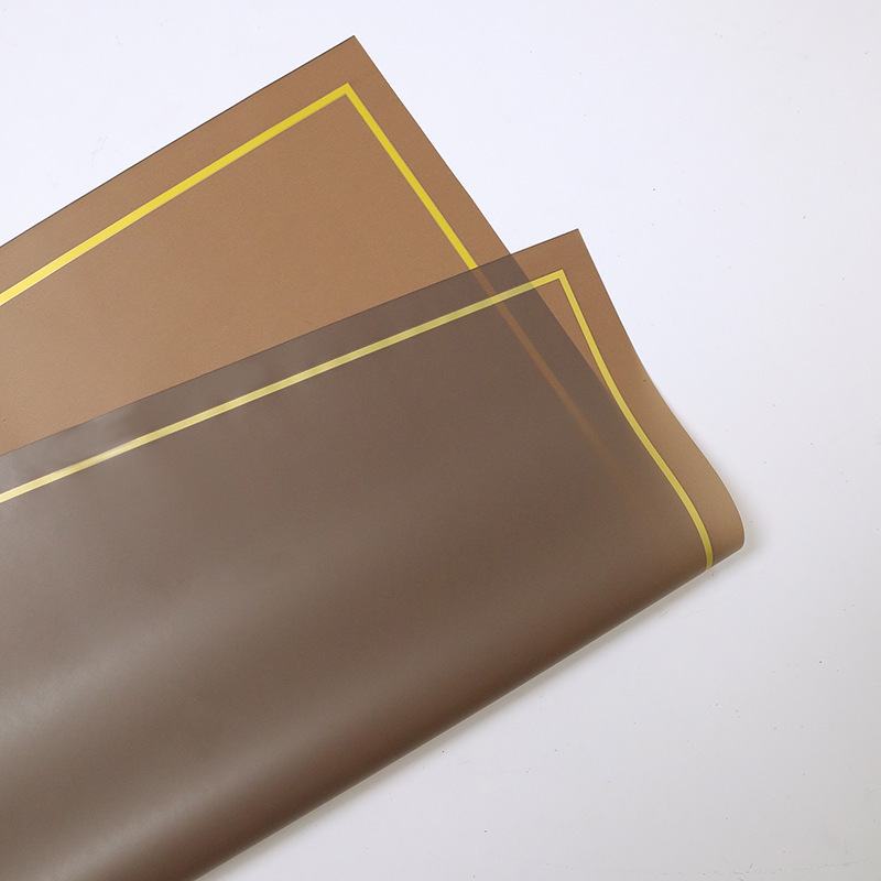 Borde dorado película de gelatina impermeable papel mate flor papel de embalaje ramo floral Día DE LA Madre material de papel de embalaje al por mayor