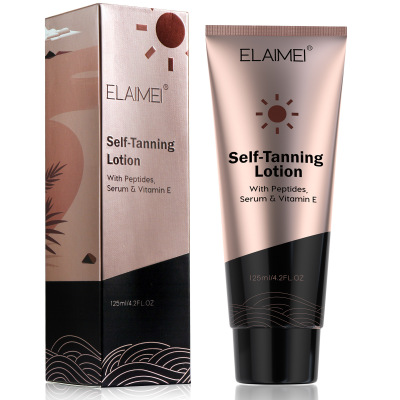 网红ELAIMEI美黑霜self tanning 晒黑霜身体乳古铜色助晒乳125ml