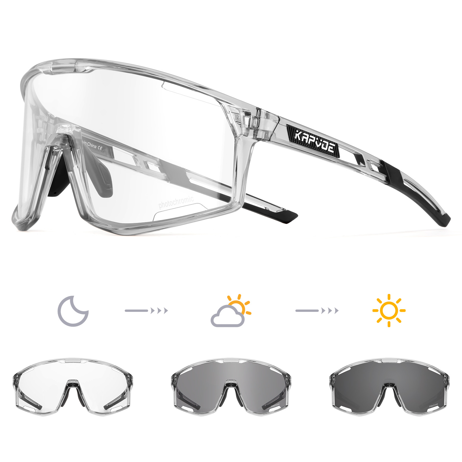 Gafas de Ciclismo Deportivas, TR90, A Prueba de Viento, Fotocromático, para Bicicleta de Montaña image 11