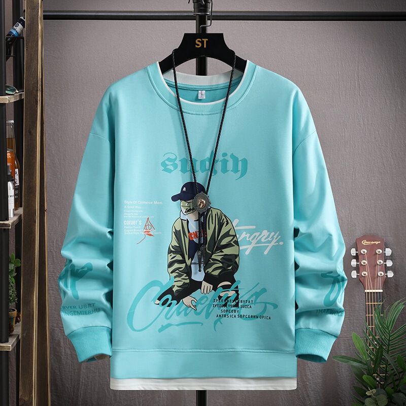 青少年の衛衣の男性の春秋の項の中学校の学生の長袖のtシャツの底のシャツの潮流の格好いい大きい子供の紳士服のスーツ|undefined